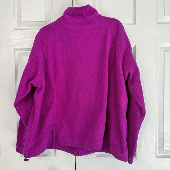 Columbia Jacket Women XL Full Zip Fleece Purple Sweater High Collar Long Sleeve - Picture 2 of 5